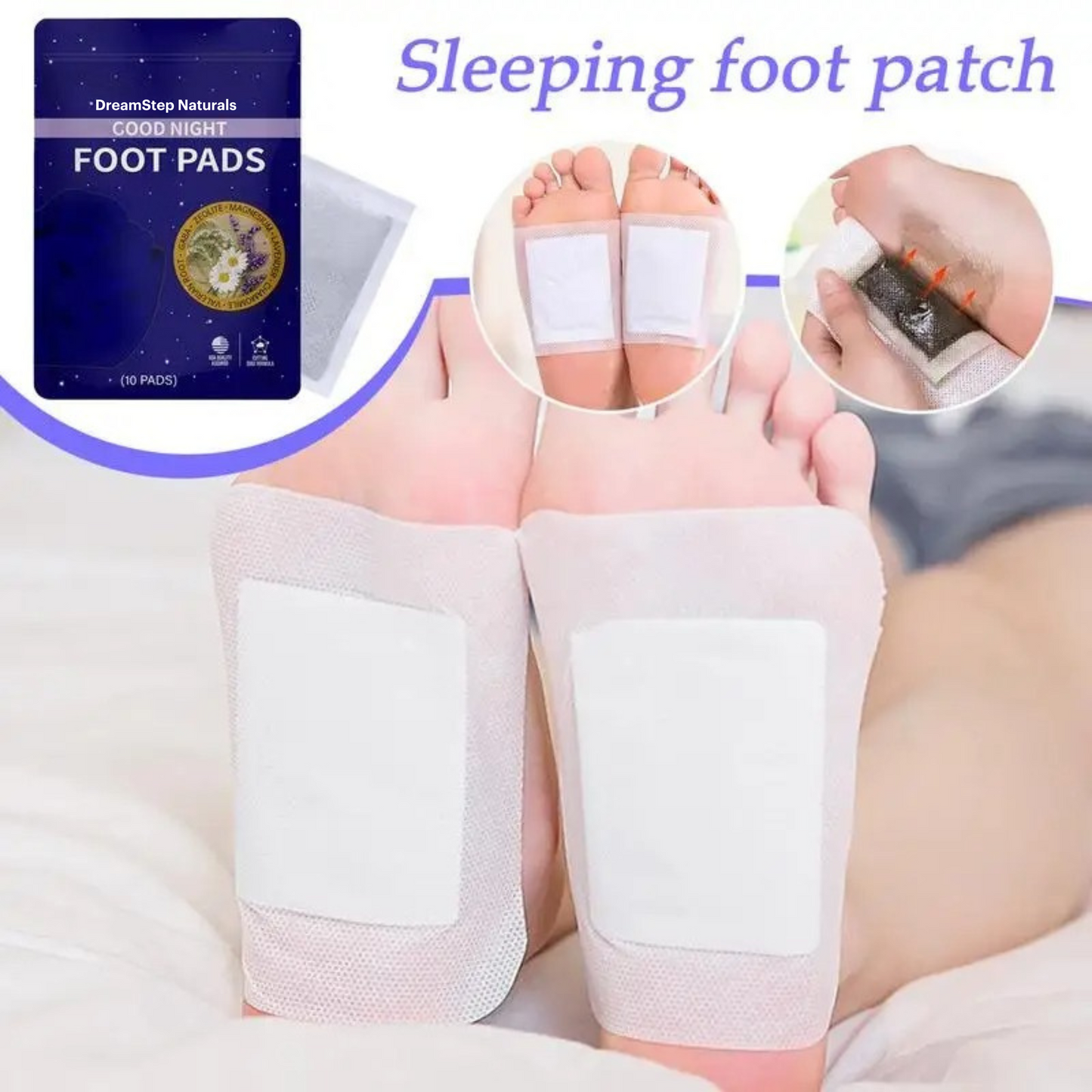 Deep Cleansing Foot Pads 10 Pairs Deep Cleansing Foot Patches Natural Sticker Odor Control Relaxation Sleeping for Adults